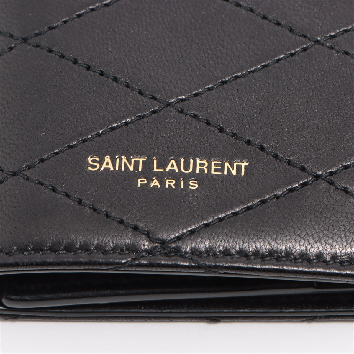 Quality Buy Second Hand Saint Laurent Leather Strap Card Case Black