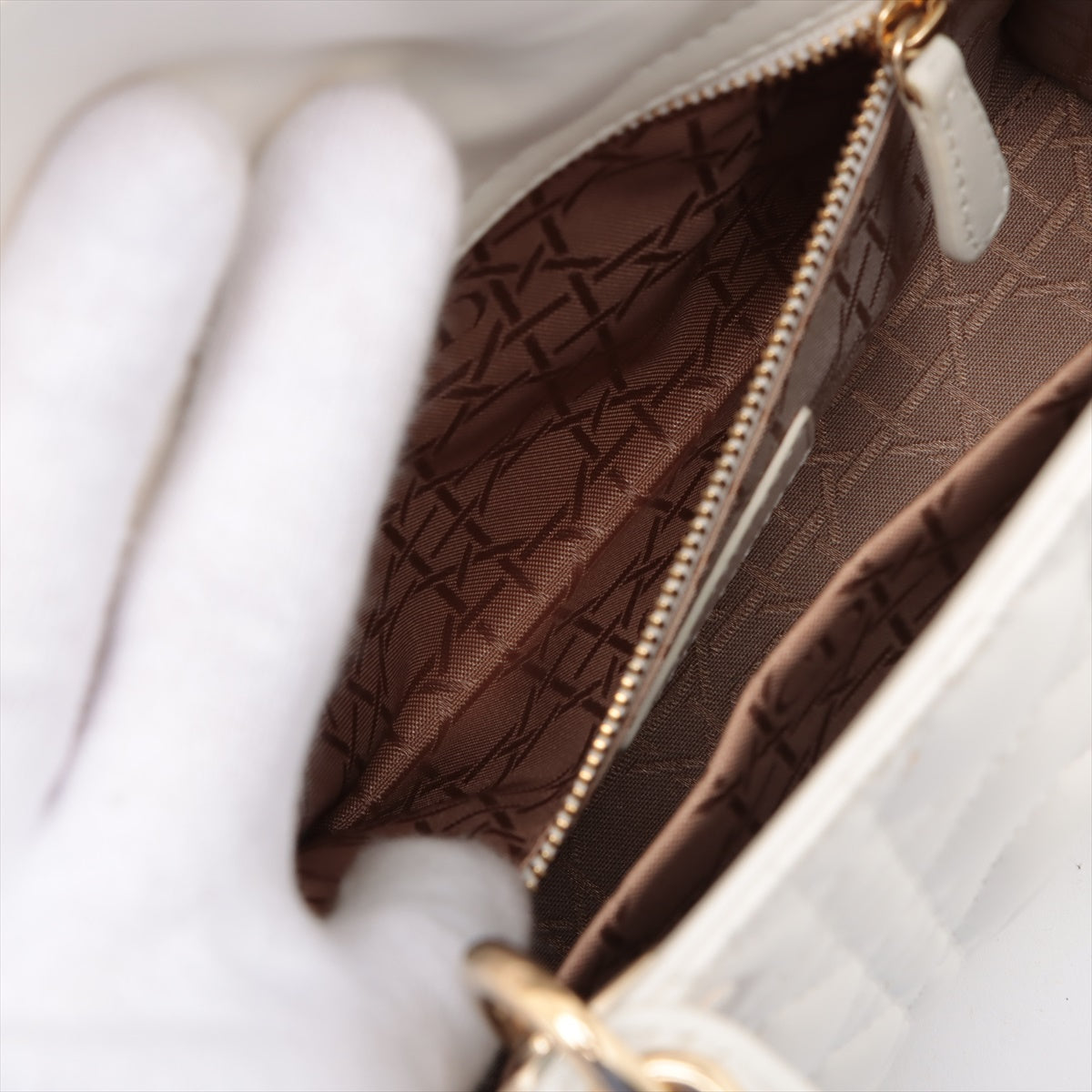 Christian Dior My Lady Dior Cannage Leather Two-Way Handbag White * PREORDER *