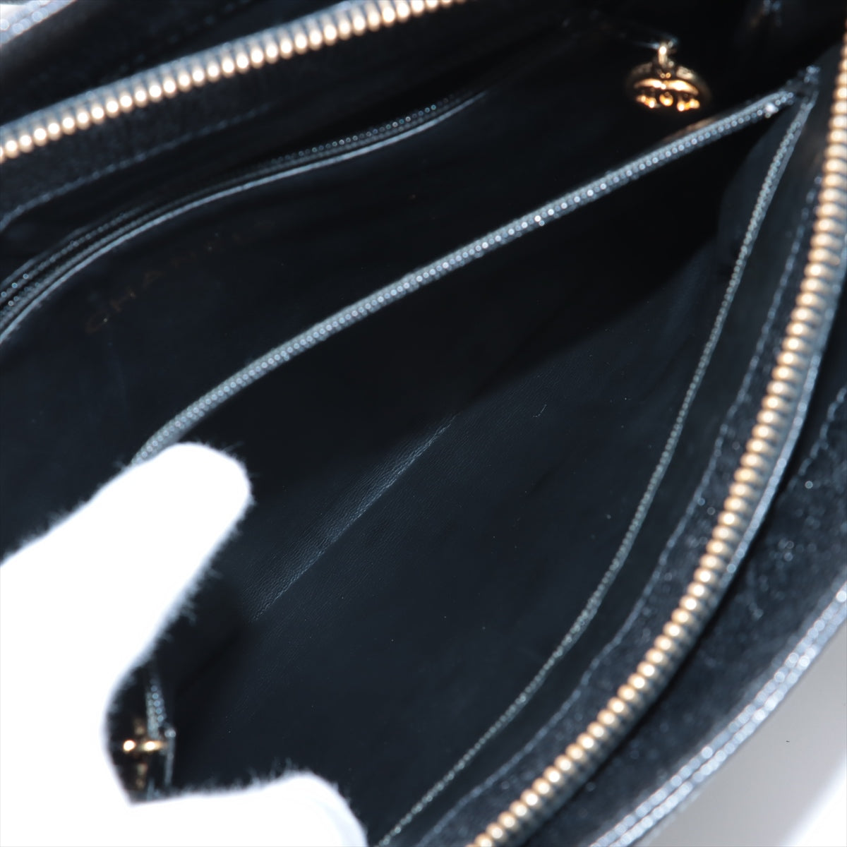 Chanel Vintage CC Logo Caviar Skin Pocket Chain Shoulder Tote Bag Black * PERORDER *