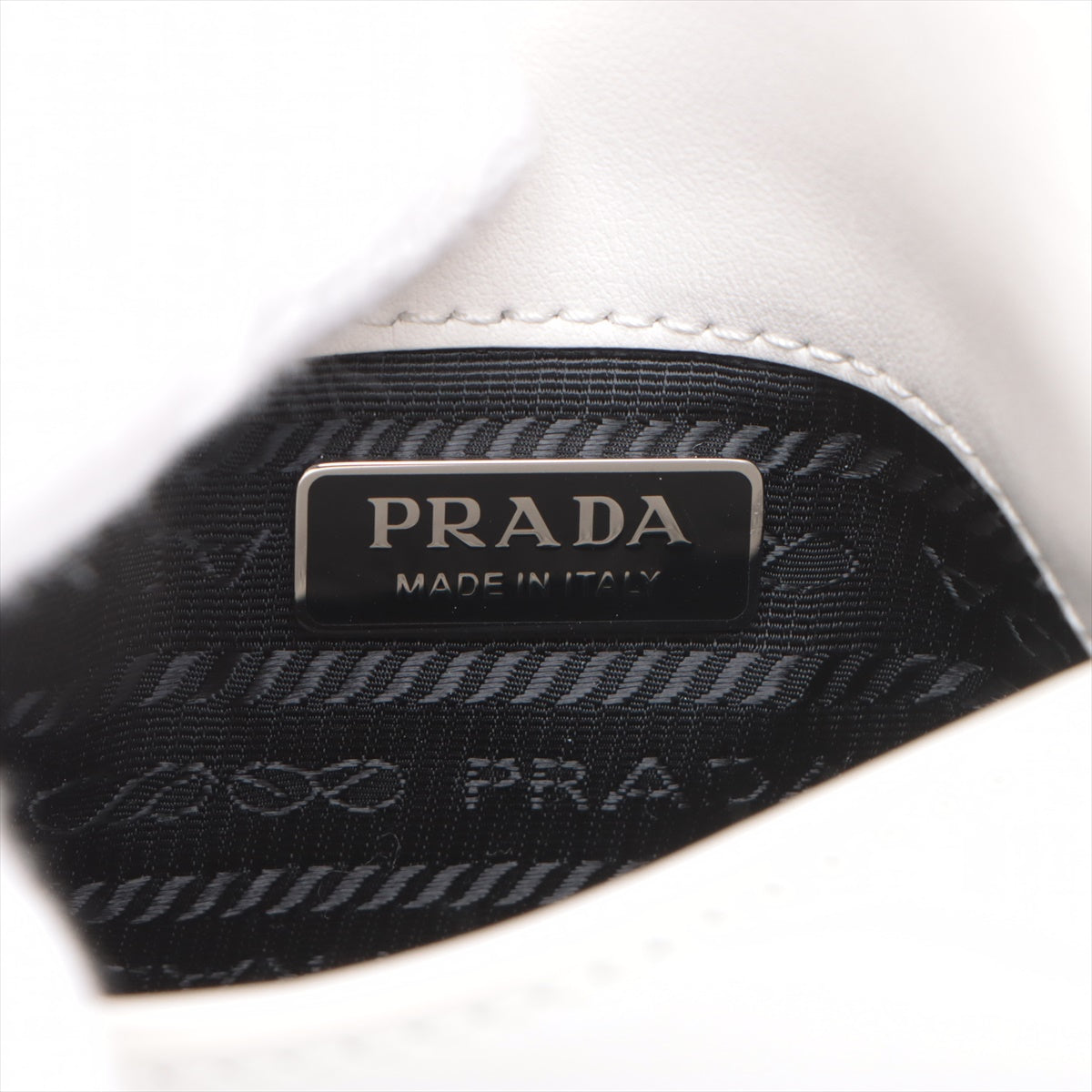 Luxury Prada Cleo Brushed Leather Shoulder Bag White