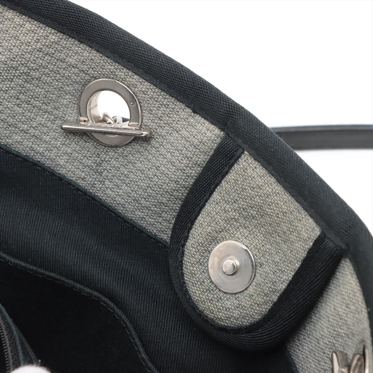 Chanel Deauville MM Canvas Chain Tote Bag Gray * PREORDER *