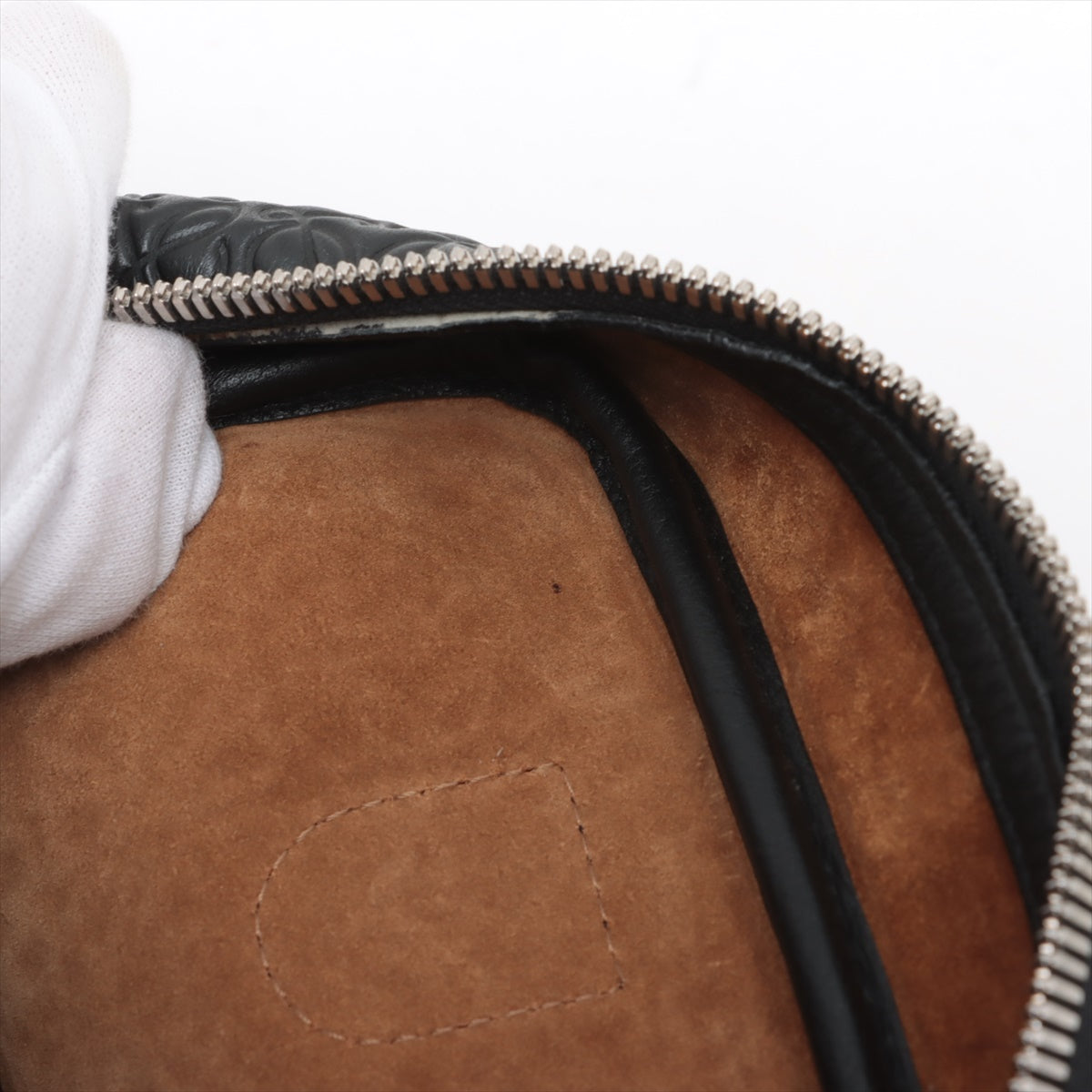 Luxury Loewe Anagram Monogram Amazona 75 Leather Handbag Black