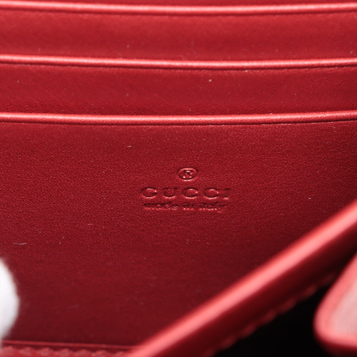 Luxury Buy Second Hand Gucci GG Marmont Leather Chain Wallet Bag Red