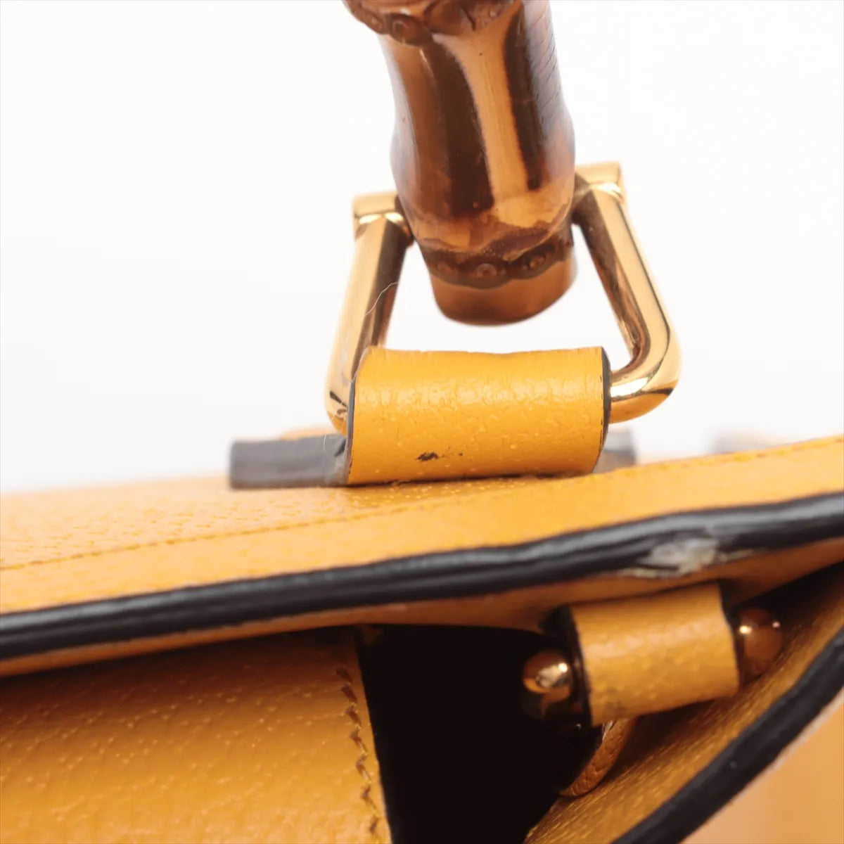 Best Seller Second Hand Buy Second Hand Gucci GG Logo Bamboo Diana Leather Small Tote Bag Yellow