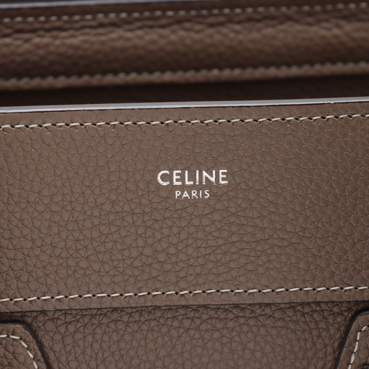 Premium Buy Second Hand Celine Luggage Micro Leather Shopper Handbag Greige