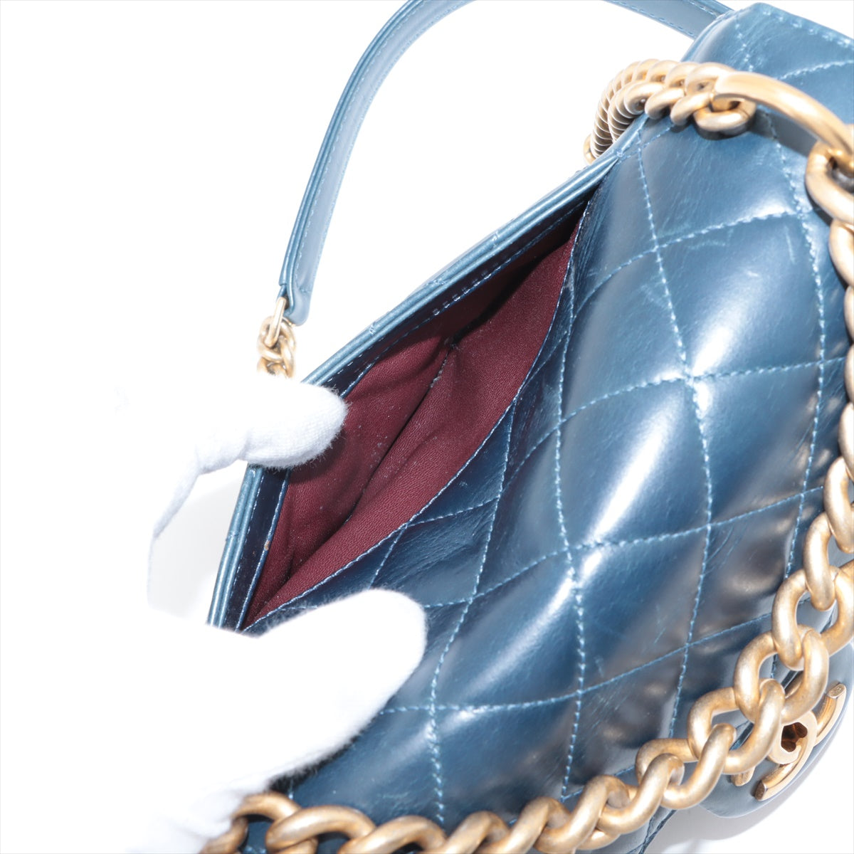 Chanel CC Logo Mini Matelasse Leather Chain Shoulder Bag Blue * PREORDER *