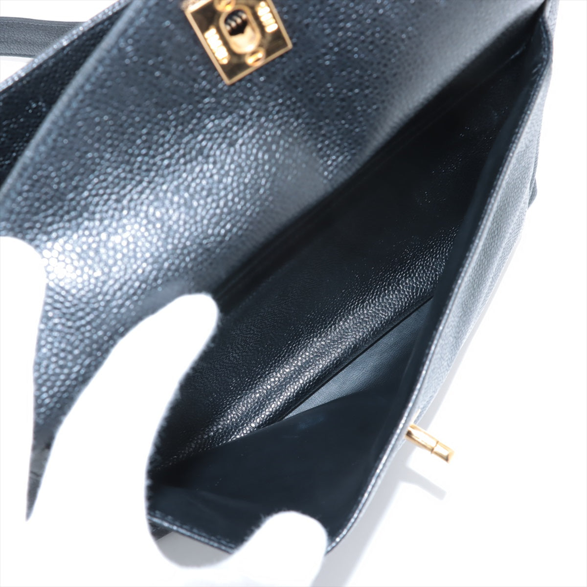 Chanel Vintage CC Logo Caviar Skin Pocket Chain Shoulder Tote Bag Black * PERORDER *