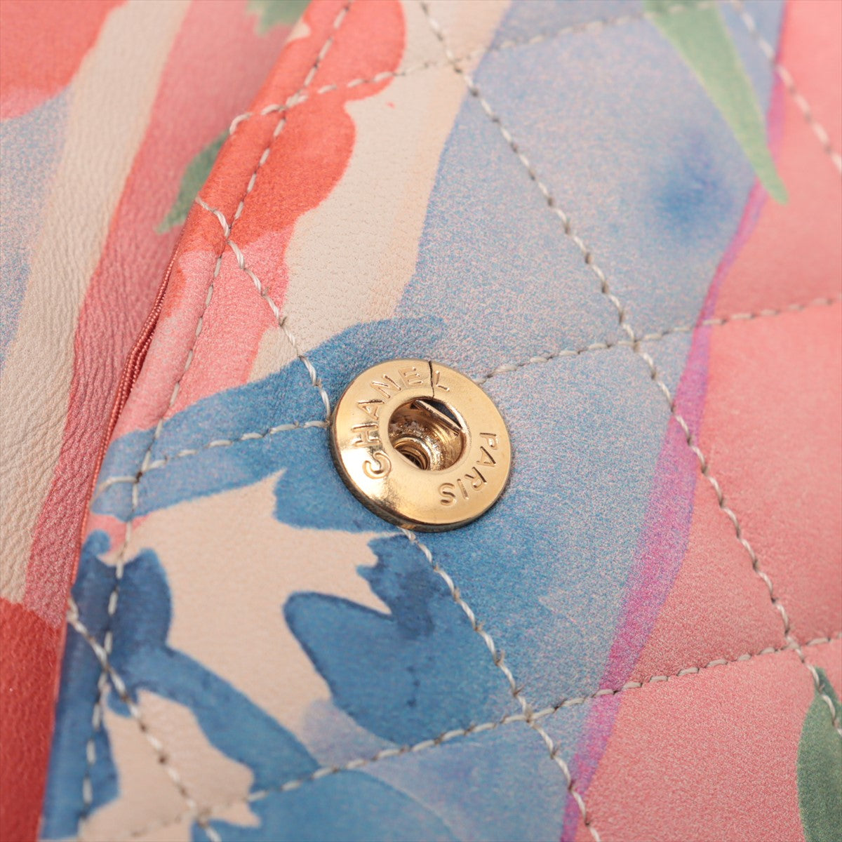 Chanel CC Logo Multicolor Watercolor Floral Matelasse Lambskin Double Flap Double Chain Bag Pink * PREORDER *