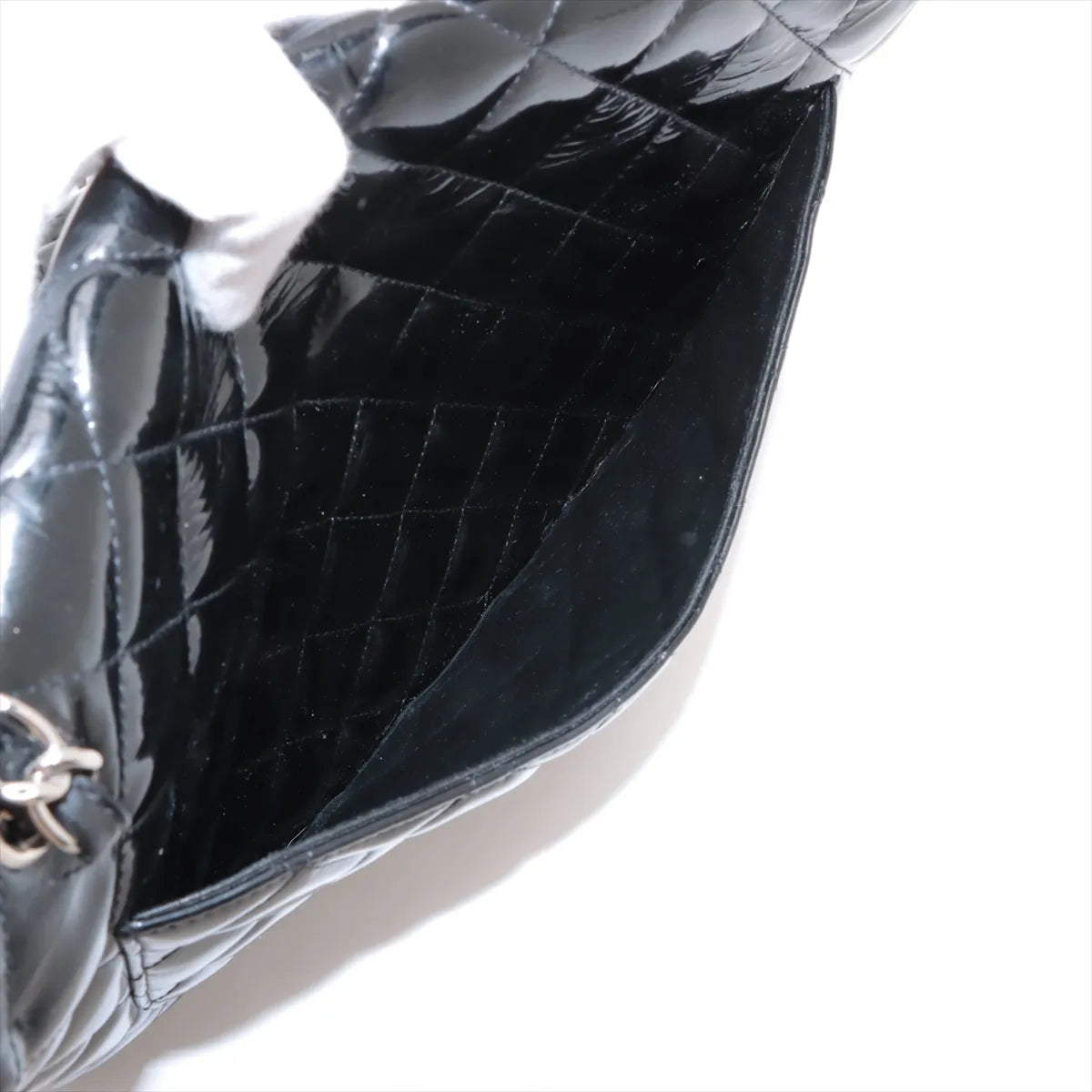 Chanel CC Logo Dekamatrasse 34 Maxi Patent Leather Double Flap Double Chain Bag Black * PREORDER *