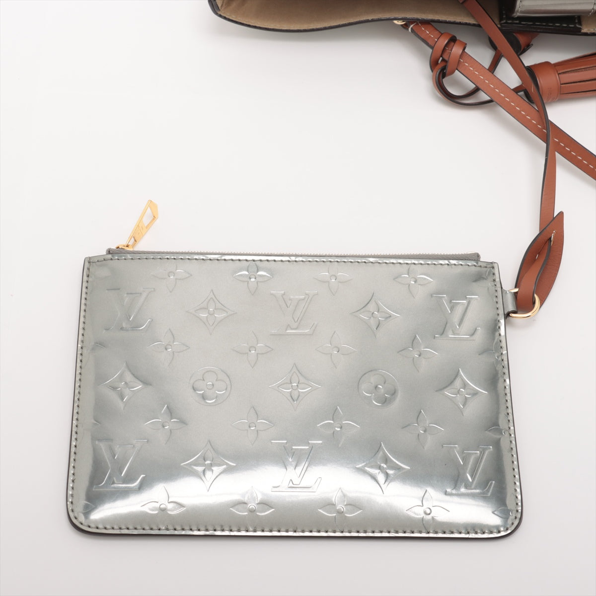Authentic Louis Vuitton Monogram Vernis Long Beach PM Silver