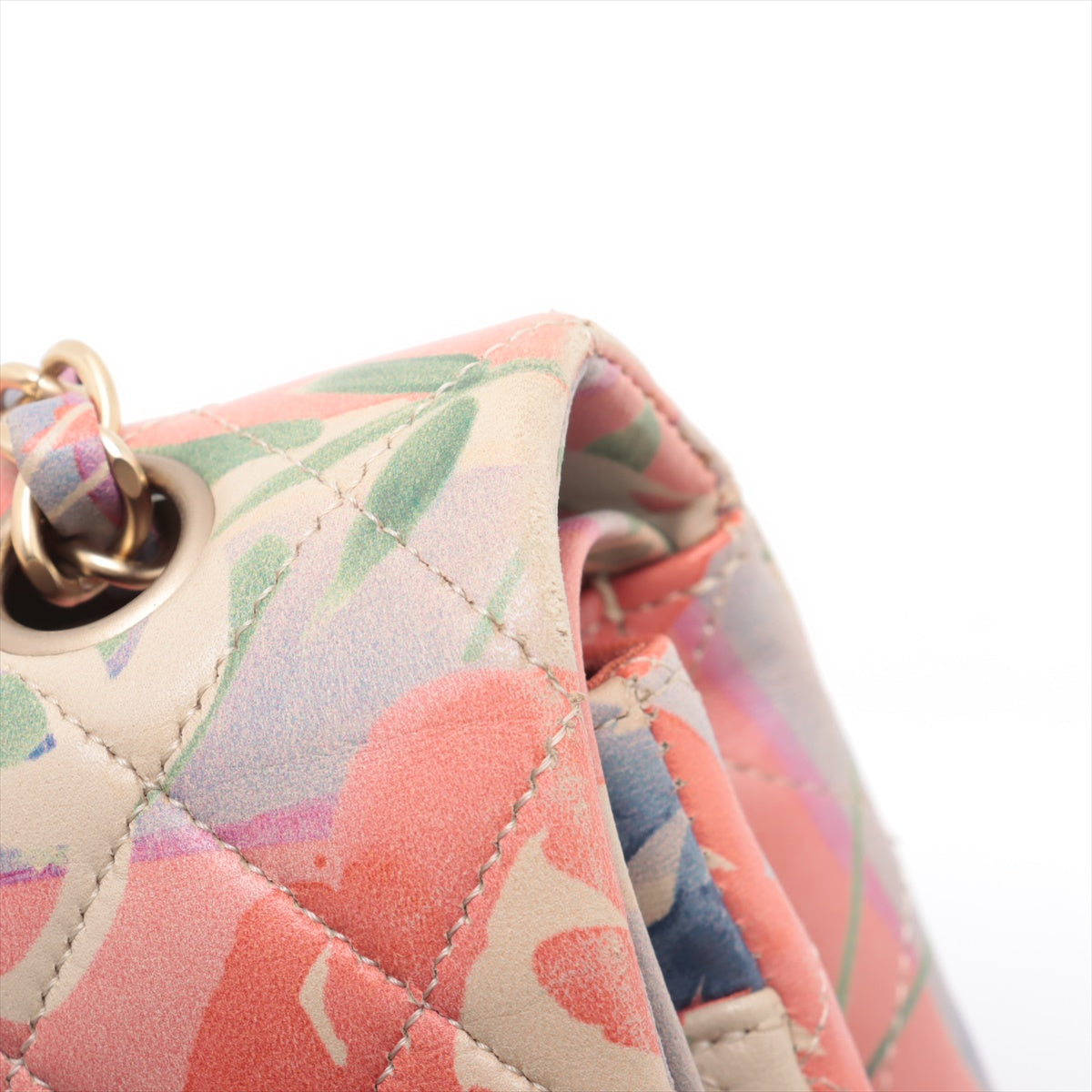 Chanel CC Logo Multicolor Watercolor Floral Matelasse Lambskin Double Flap Double Chain Bag Pink * PREORDER *