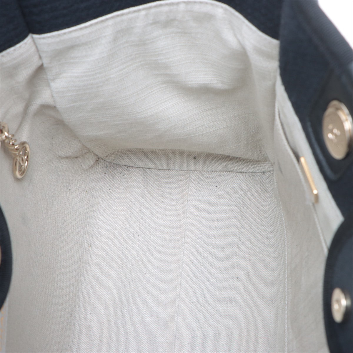 Chanel Deauville MM Canvas Chain Two-Way Tote Bag Navy Blue * PREORDER *