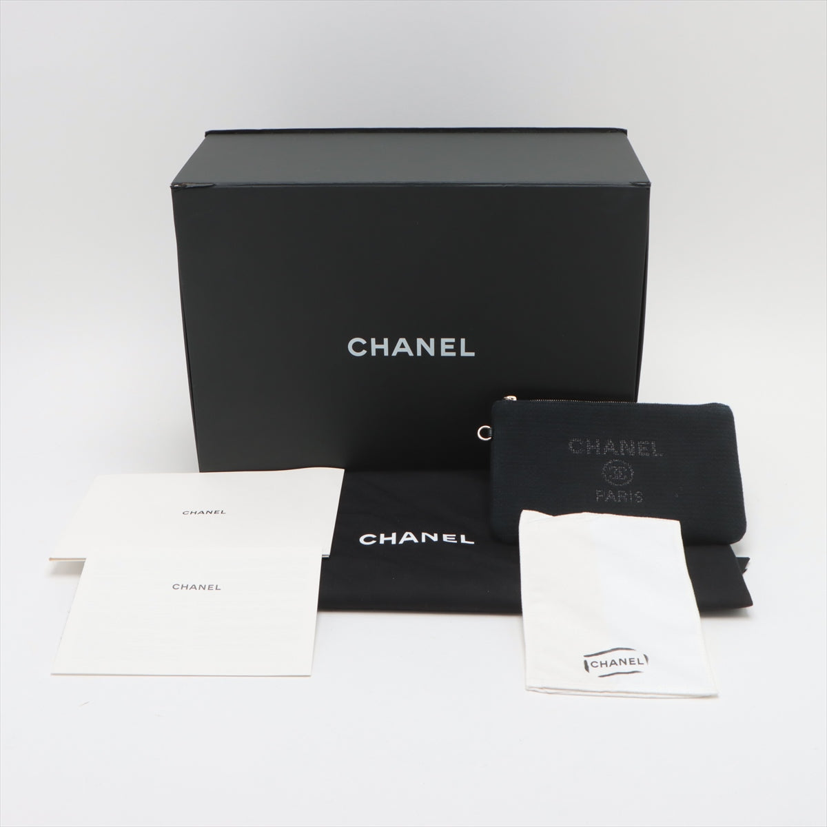 Chanel Deauville MM Canvas Chain Two-Way Tote Bag Navy Blue * PREORDER *
