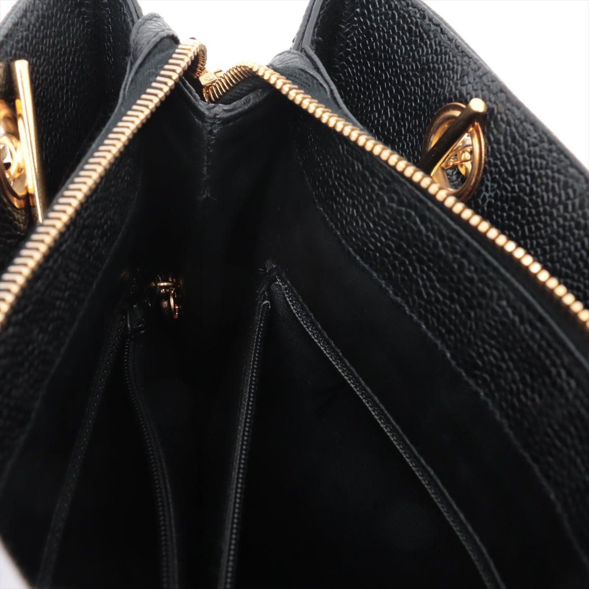 Chanel Vintage CC Logo Caviar Skin Pocket Chain Shoulder Tote Bag Black * PERORDER *