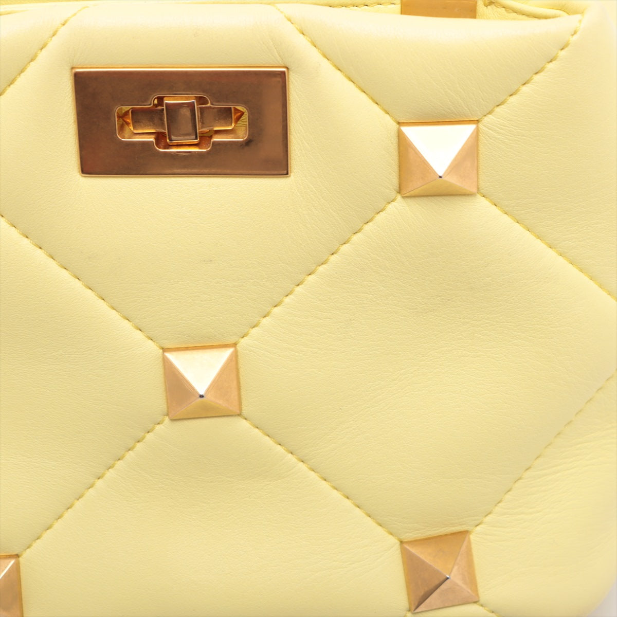 Valentino Garavani Roman Stud Leather Shoulder Bag Yellow * PREORDER *