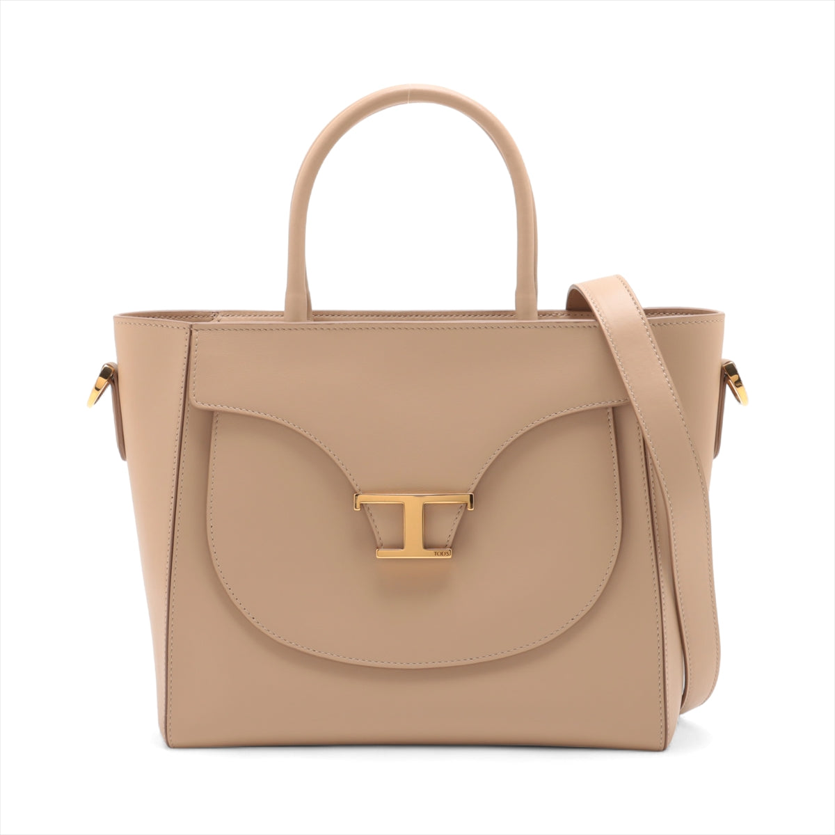 Best Tod's T Timeless Leather Two-Way Shoulder Bag Beige