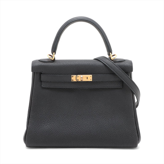 Hermes Kelly 25 Taurillon Clemence Shoulder Bag Black * PREORDER *