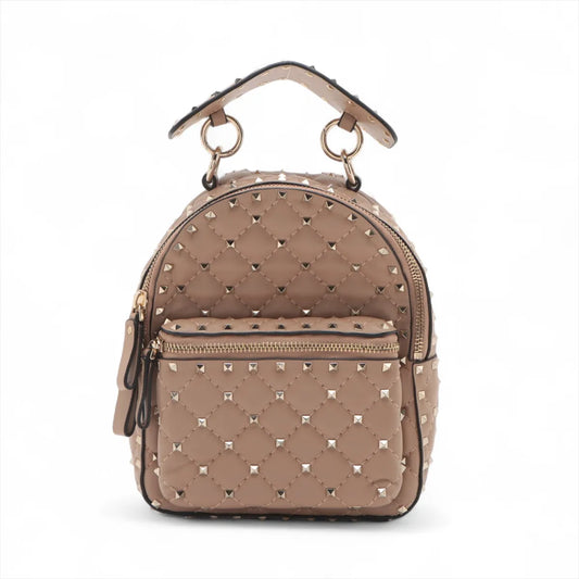 Valentino Matelasse Rockstud Backpack Dark Beige * PREORDER *
