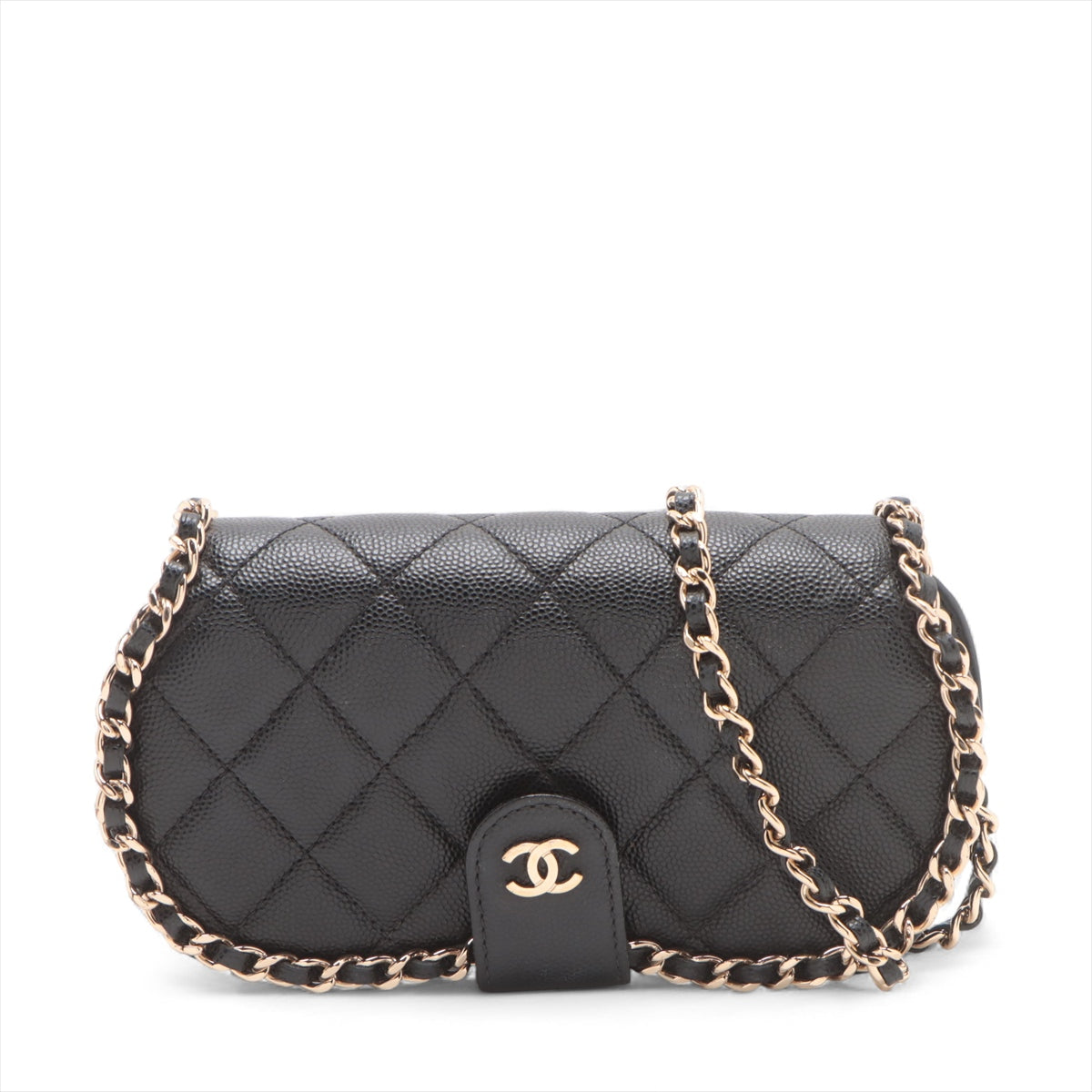 Chanel CC Logo Matelasse Caviar Skin Chain Eyewear Case Shoulder Bag Black * PREORDER *