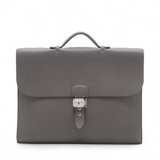 Hermès Sac Depeche 38 Taurillon Clemence Handbag Etain * PREORDER *