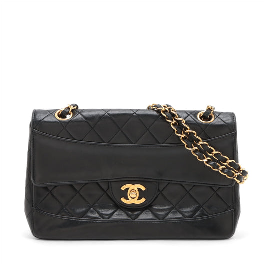 Chanel CC Logo Matelasse Lambskin Single Flap Double Chain Bag Black * PREORDER *