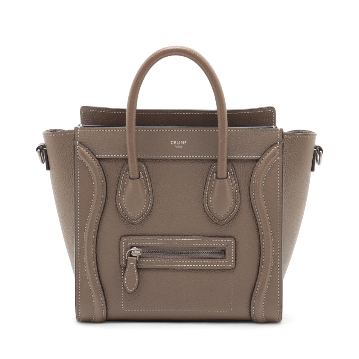 Buy Celine Luggage Nano Shopper Leather Handbag Greige