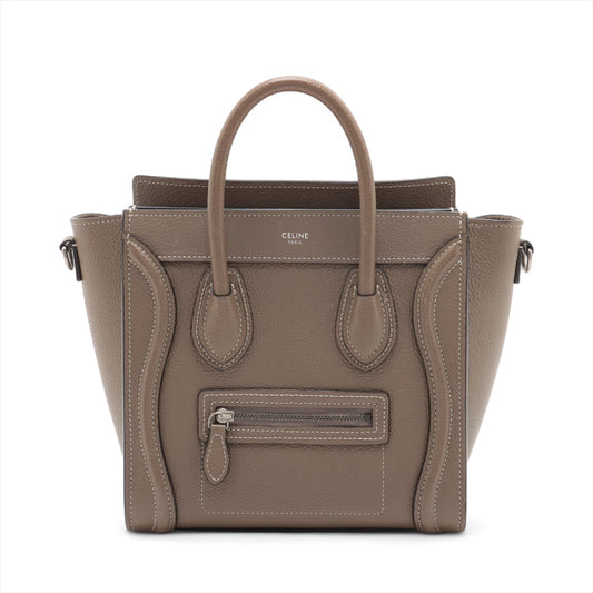 Buy Celine Luggage Nano Shopper Leather Handbag Greige