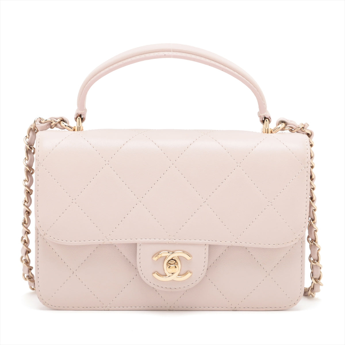 Chanel CC Logo Matelasse Lambskin Two-Way Chain Shoulder Bag Pink * PREORDER *