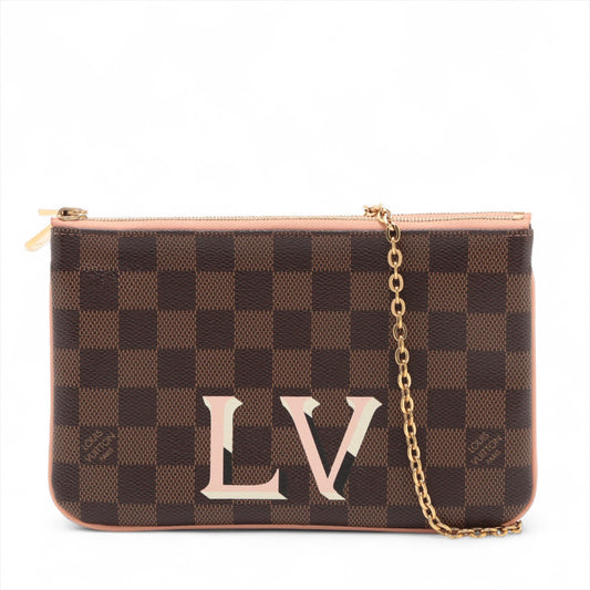Louis Vuitton LV Logo Damier Double Zip Pochette Bag * PREORDER *