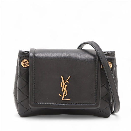 Best Saint Laurent Paris Mini Nolita Leather Chain Shoulder Bag Black