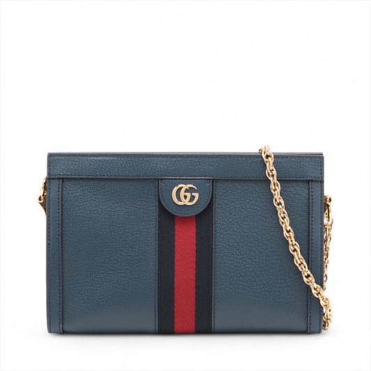 Gucci GG Logo Ophidia Chain Shoulder Bag Navy Blue * PREORDER *