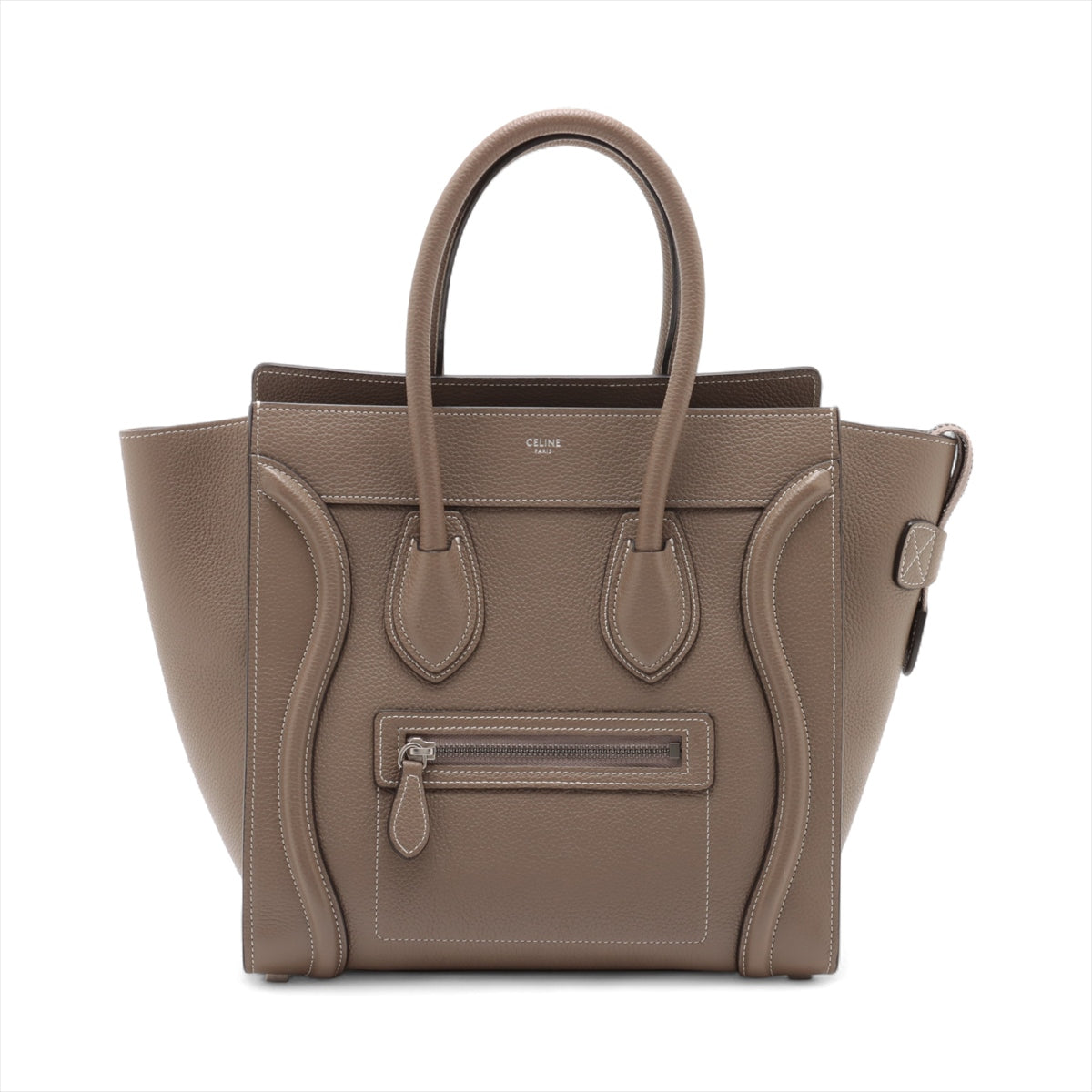 Best Buy Second Hand Celine Luggage Micro Leather Shopper Handbag Greige