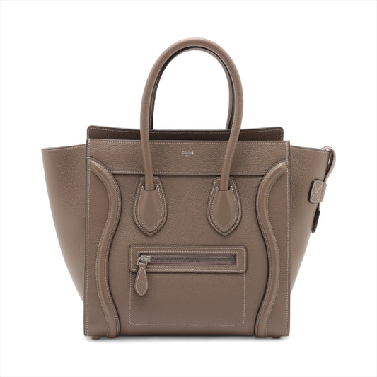 Best Buy Second Hand Celine Luggage Micro Leather Shopper Handbag Greige