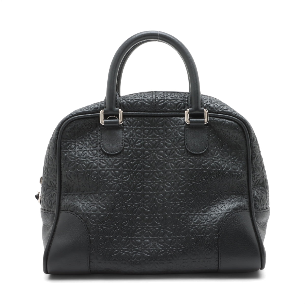 Best Loewe Anagram Monogram Amazona 75 Leather Handbag Black