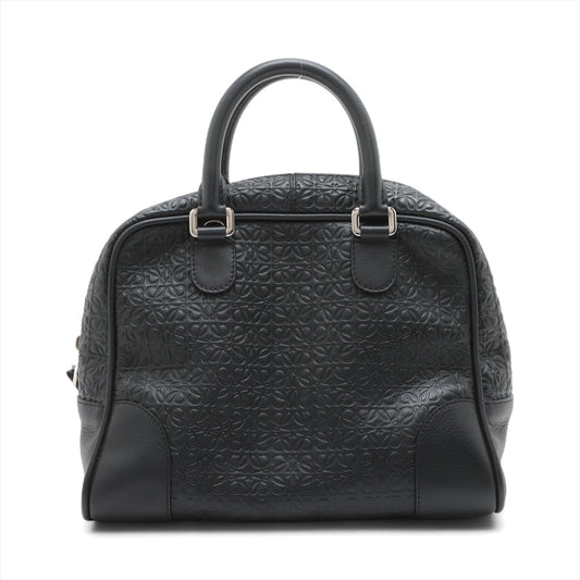 Best Loewe Anagram Monogram Amazona 75 Leather Handbag Black