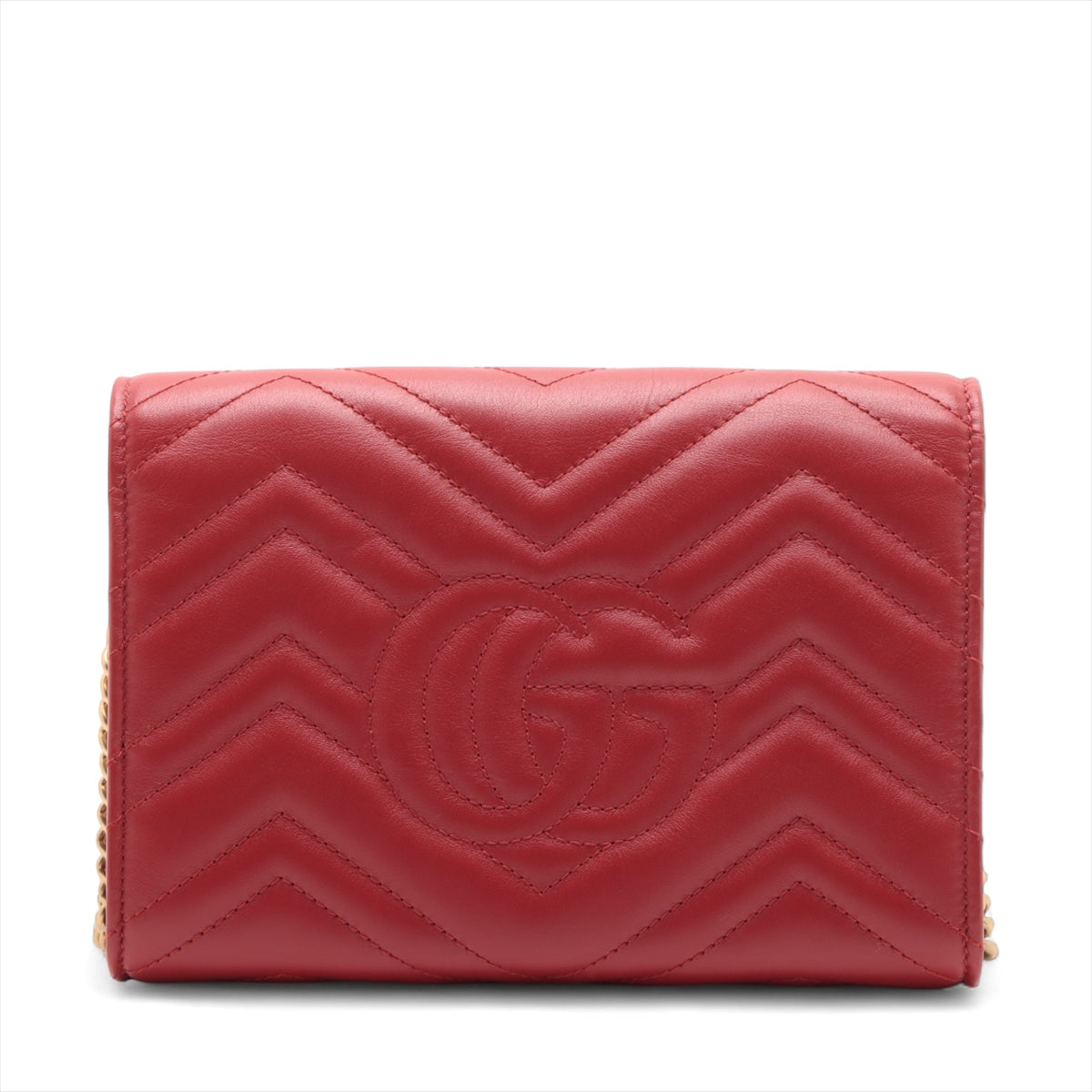 #1 Buy Second Hand Gucci GG Marmont Leather Chain Wallet Bag Red