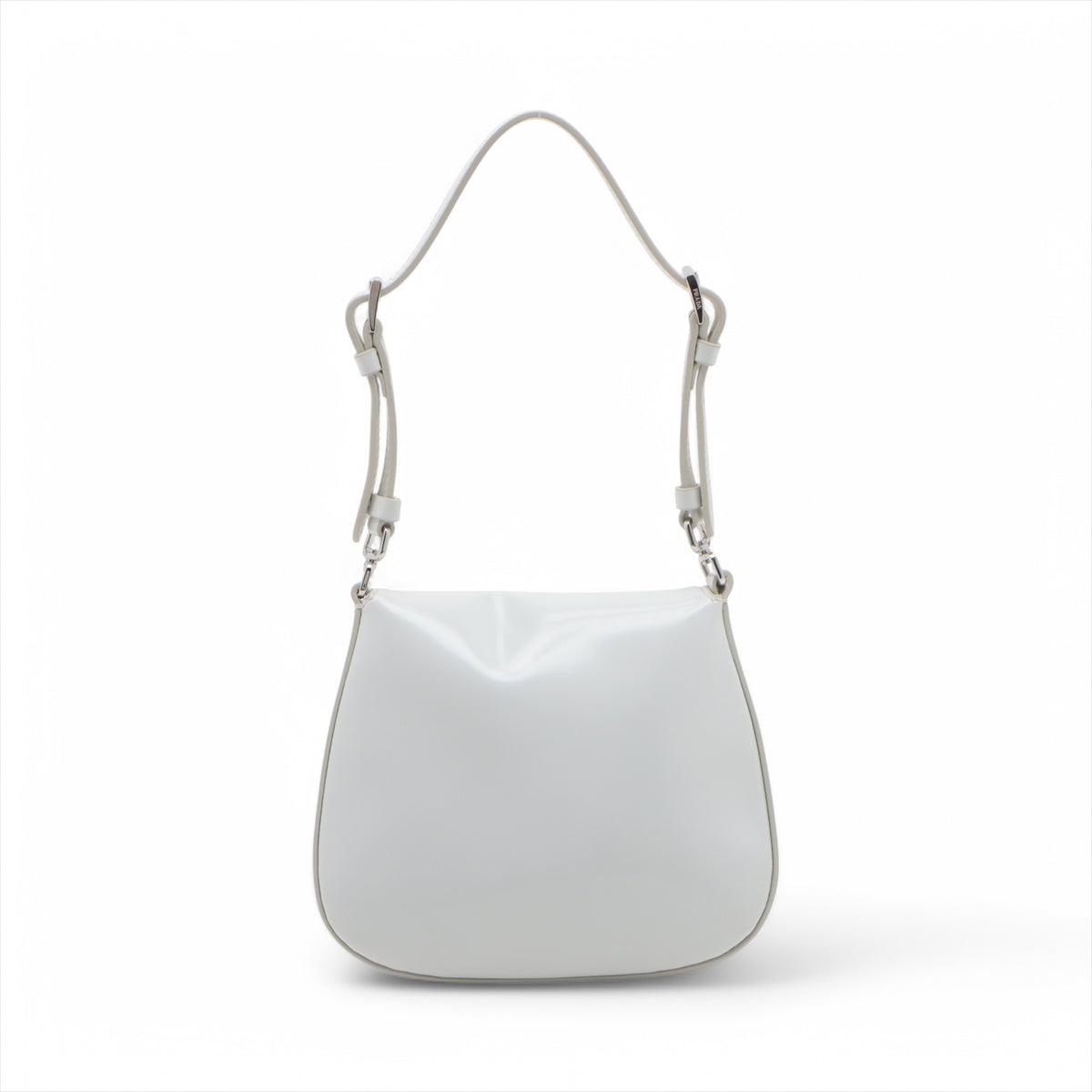 #1 Prada Cleo Brushed Leather Shoulder Bag White