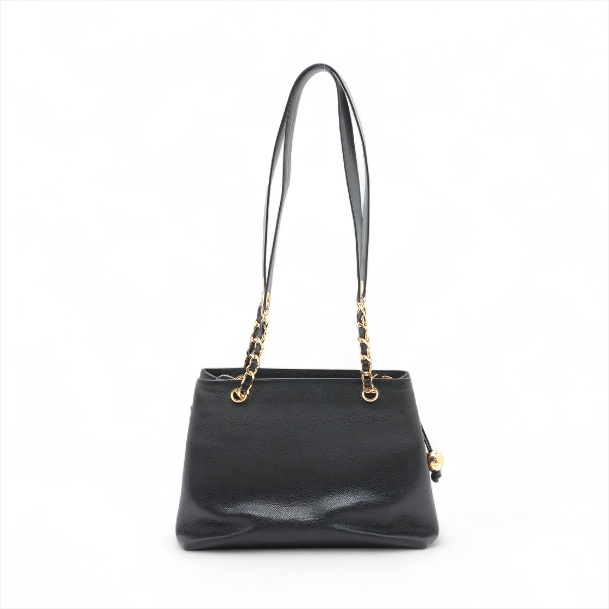 Chanel Vintage CC Logo Caviar Skin Pocket Chain Shoulder Tote Bag Black * PERORDER *