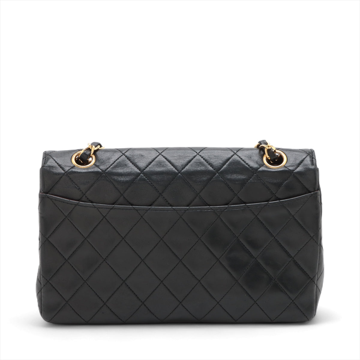 Chanel CC Logo Matelasse Lambskin Single Flap Double Chain Bag Black * PREORDER *