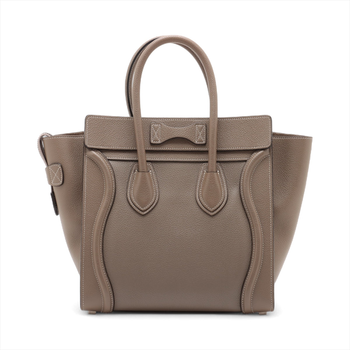 #1 Buy Second Hand Celine Luggage Micro Leather Shopper Handbag Greige