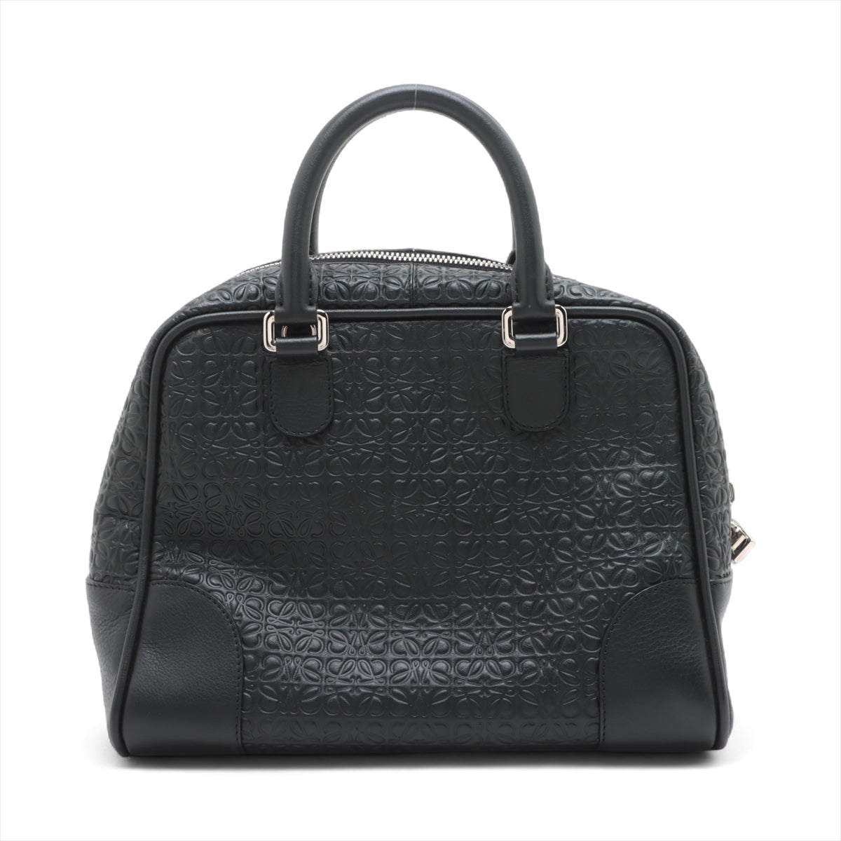 #1 Loewe Anagram Monogram Amazona 75 Leather Handbag Black