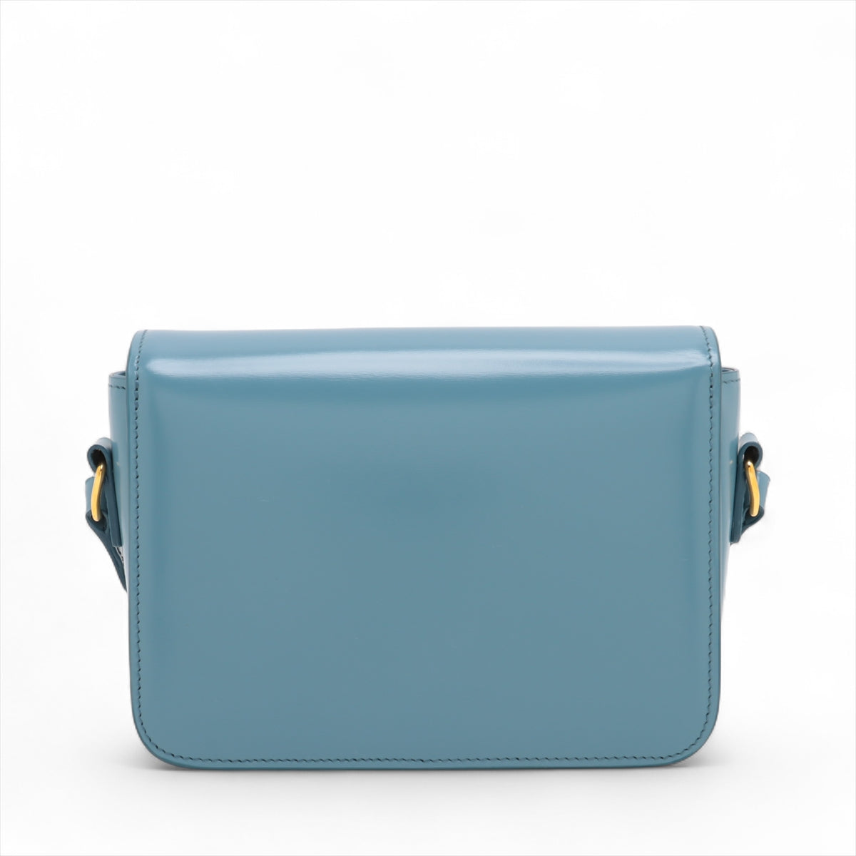 #1 Celine Teen Triomphe Leather Shoulder Bag Blue