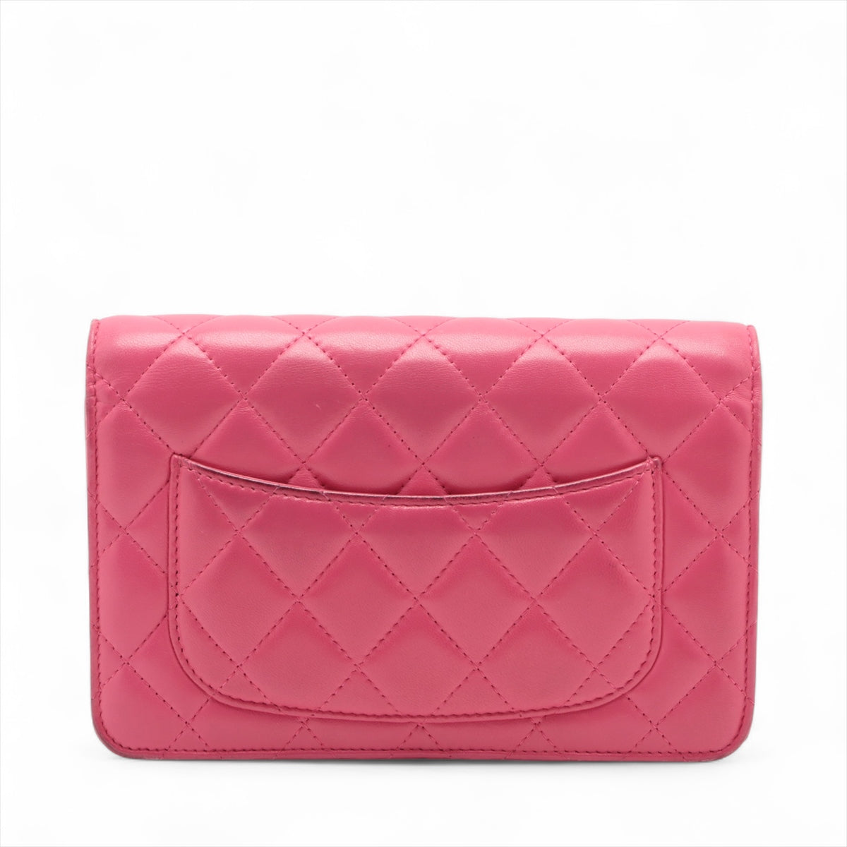 #1 Buy Second Hand Chanel CC Logo Matelasse Lambskin Chain Wallet Bag Pink