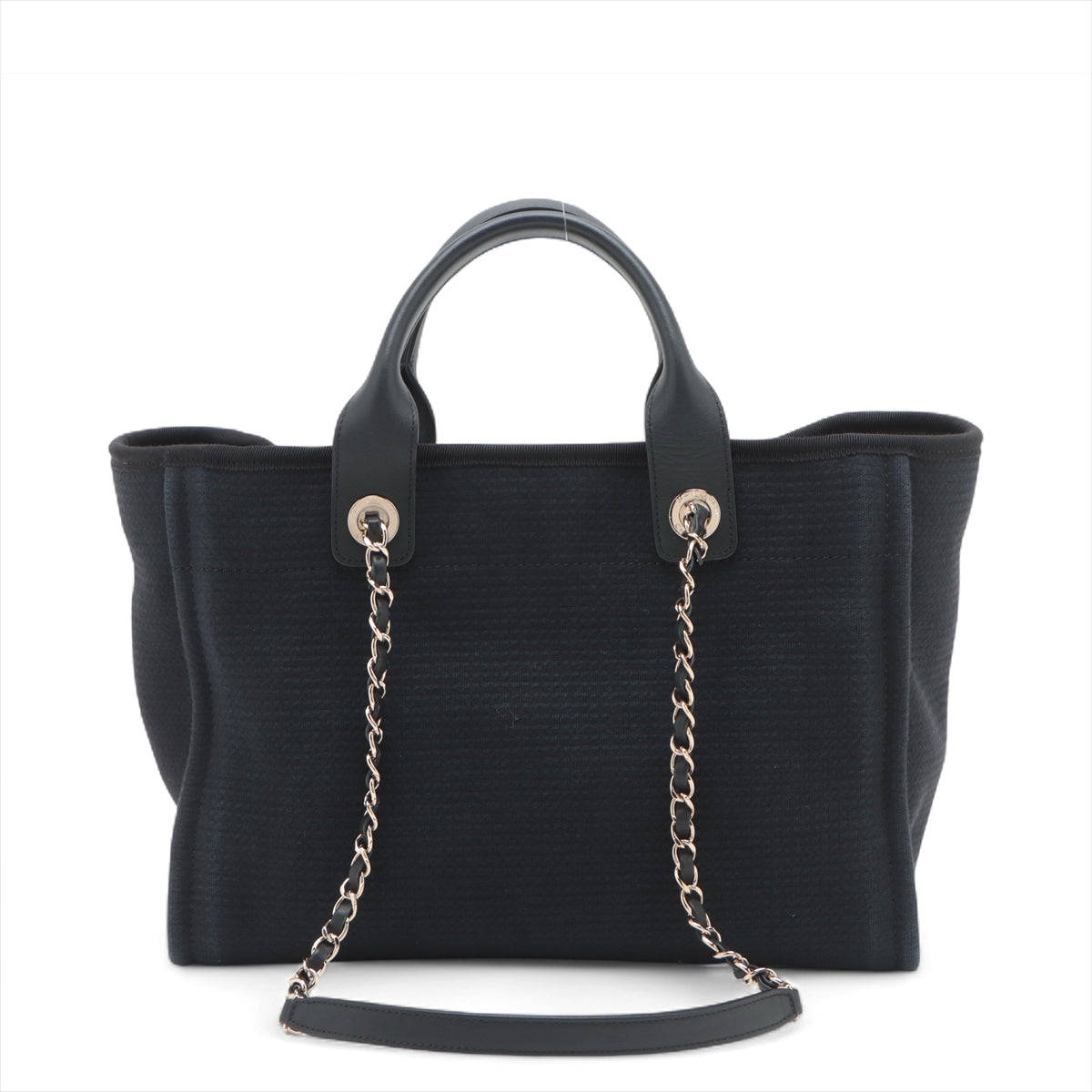 Chanel Deauville MM Canvas Chain Two-Way Tote Bag Navy Blue * PREORDER *