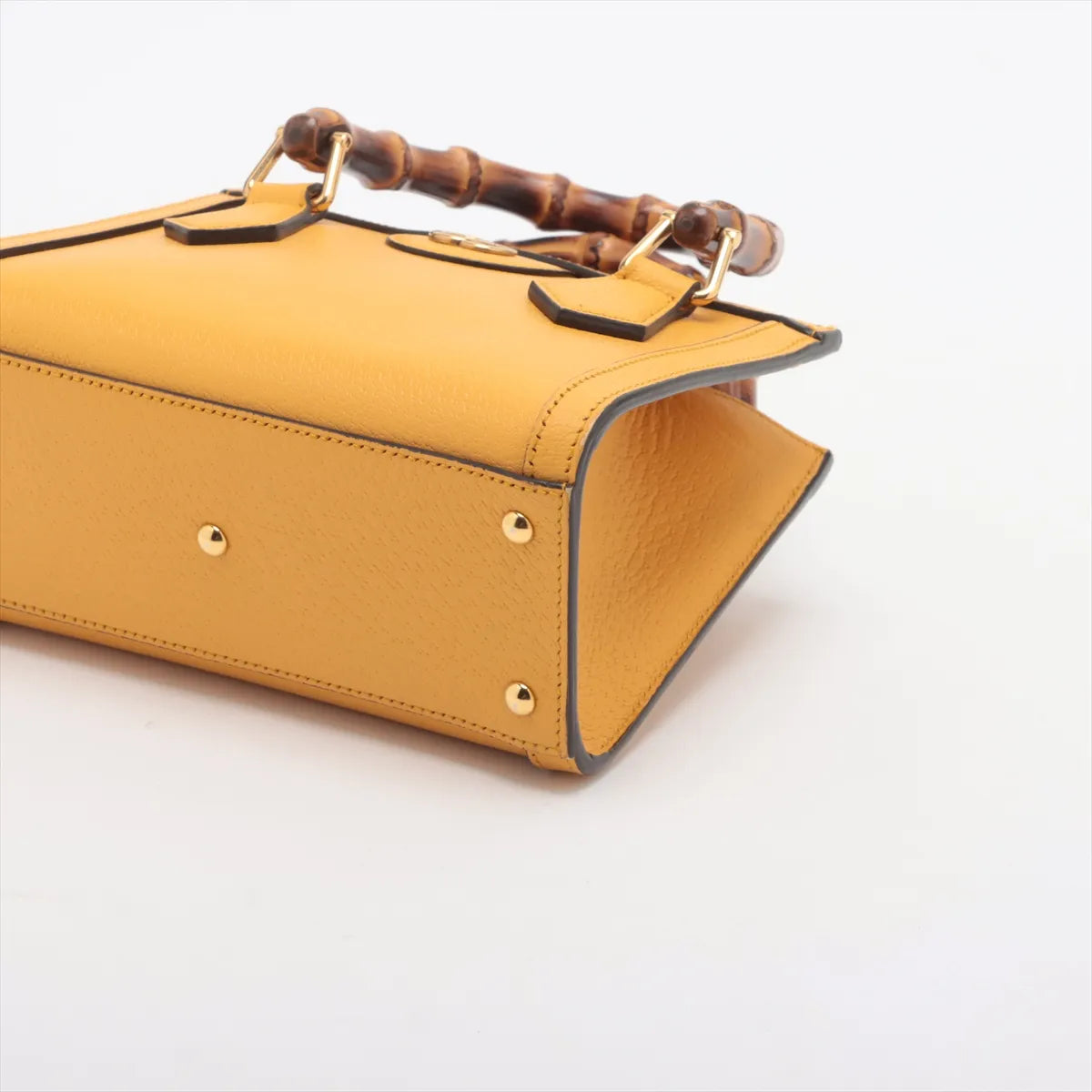 Buy Buy Second Hand Gucci GG Logo Bamboo Diana Leather Small Tote Bag Yellow