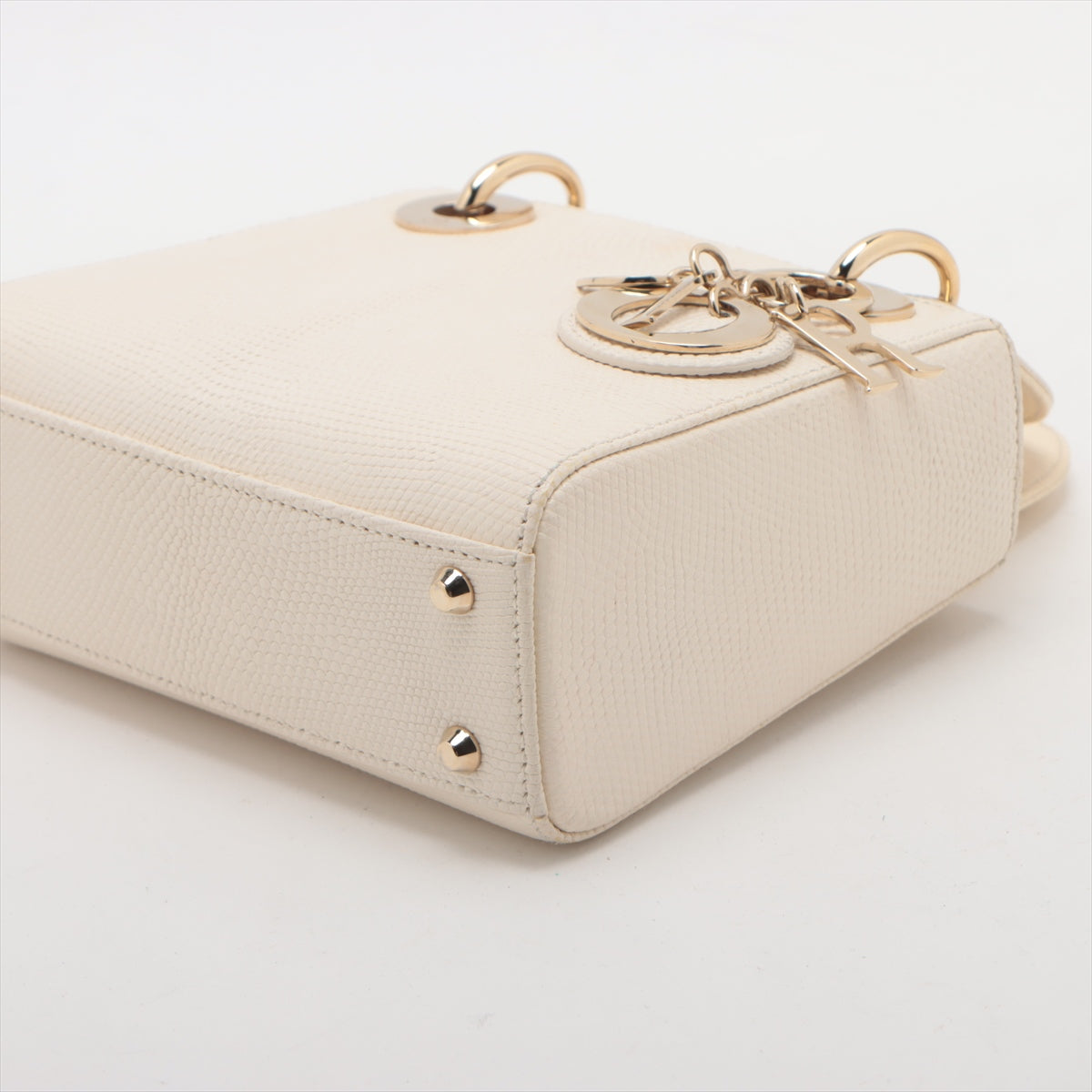 Christian Dior Lady Dior Mini Lizard Two-Way Handbag Ivory * PREORDER *