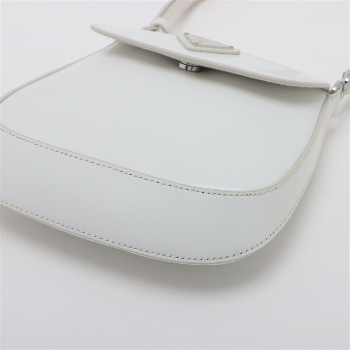Buy Prada Cleo Brushed Leather Shoulder Bag White
