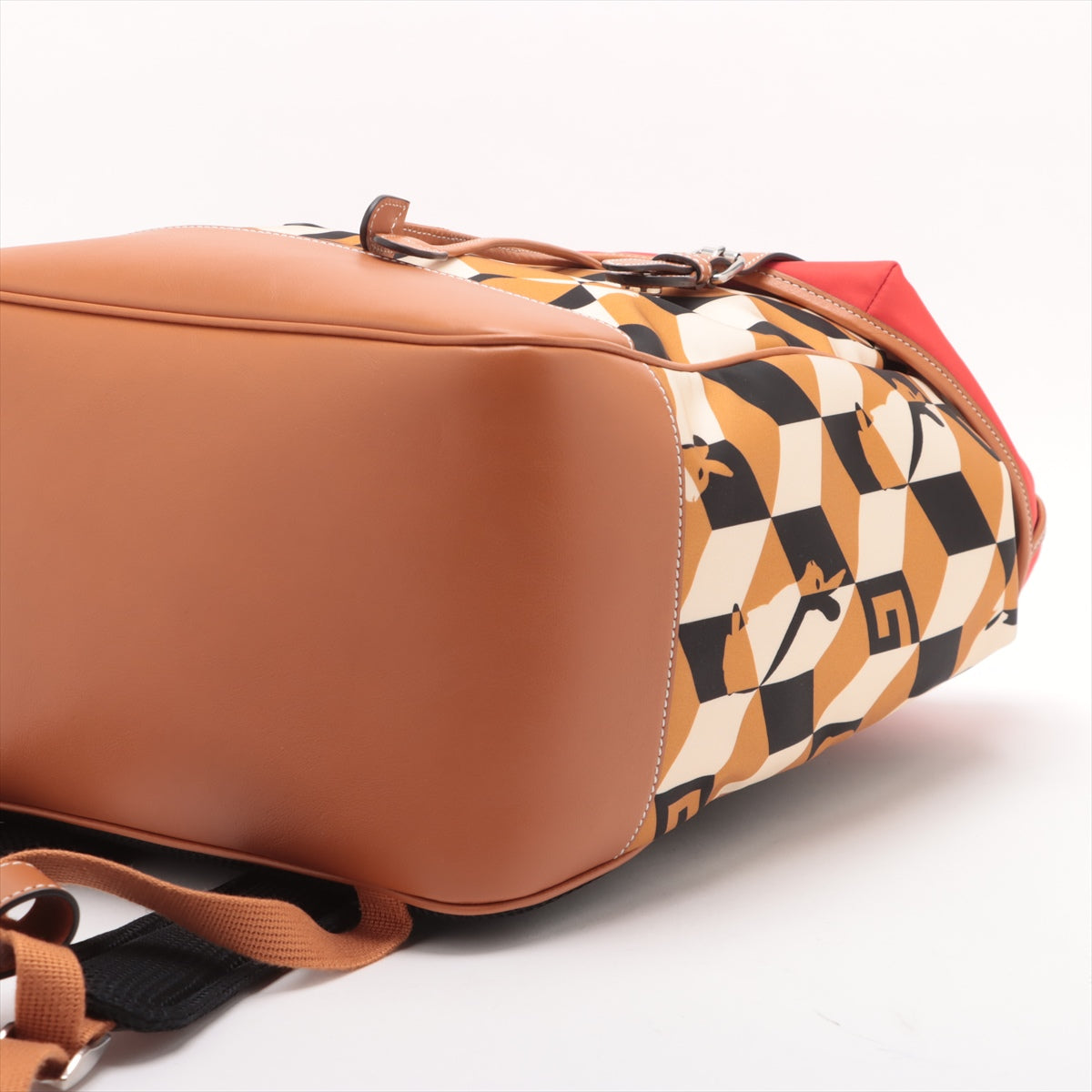 Gucci x Dans Levert Collab Rabbit Nylon and Leather Backpack Red x Brown