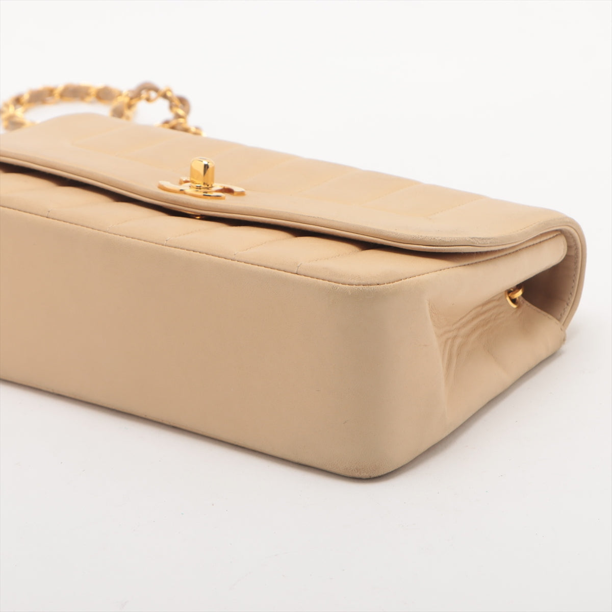 Chanel CC Logo Mademoiselle Lambskin Single Flap Single Chain Bag Beige * PREORDER *