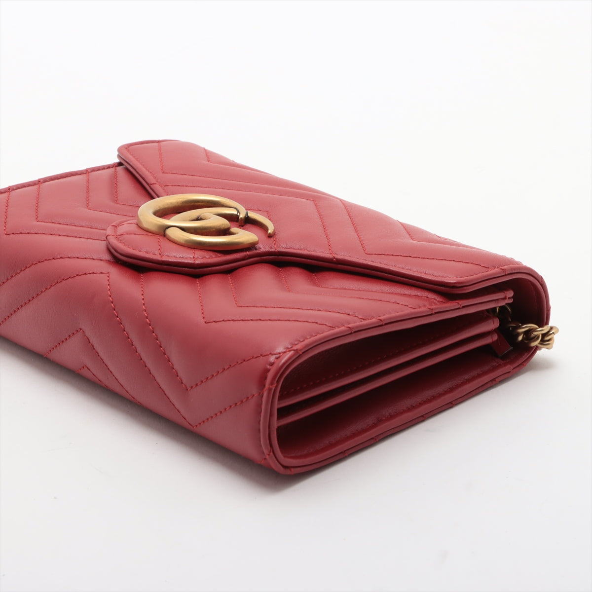 Buy Buy Second Hand Gucci GG Marmont Leather Chain Wallet Bag Red